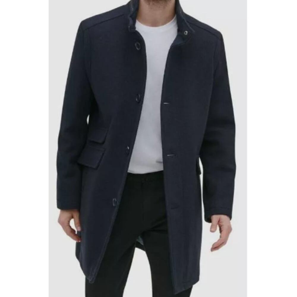 New ~ KENNETH COLE ~ Men's Single Breasted Twill Walker Coat Jacket Size XL Wool